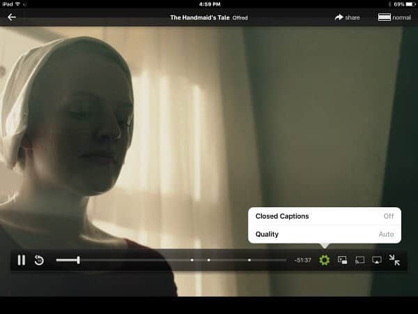 iPad Hulu Controls