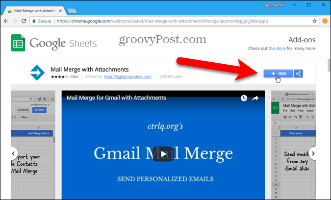Install Mail Merge add-on
