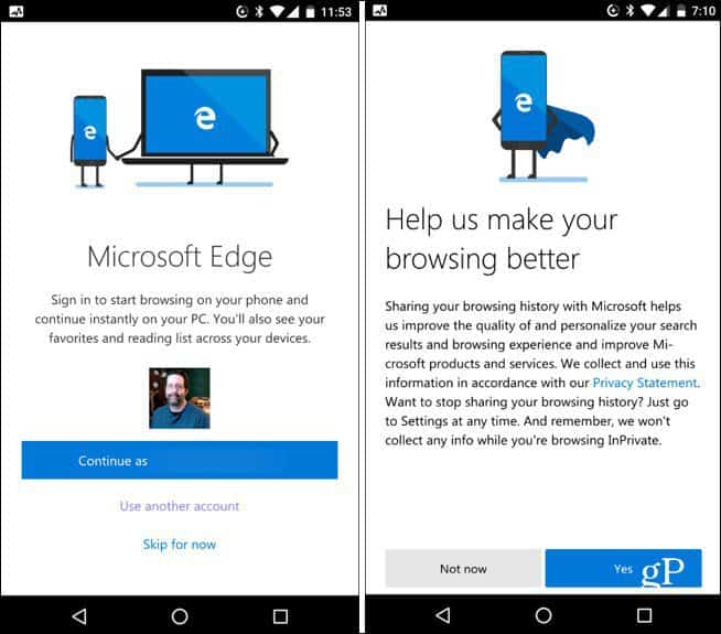First Look at the Microsoft Edge Preview for Android