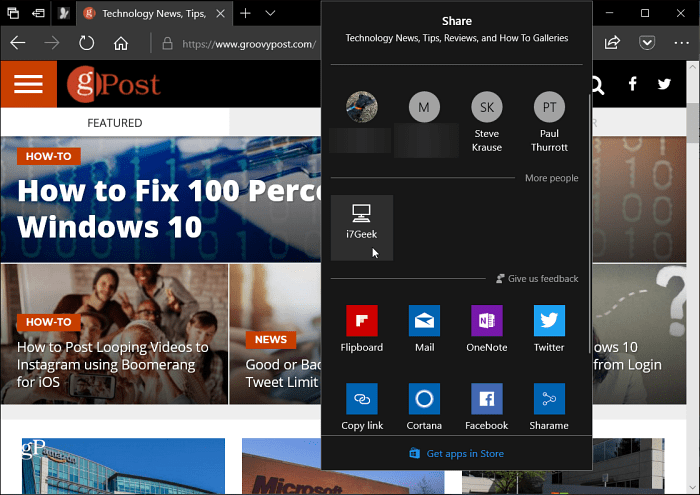 How to Use Edge Near Share in Windows 10 from the Edge Browser - 83