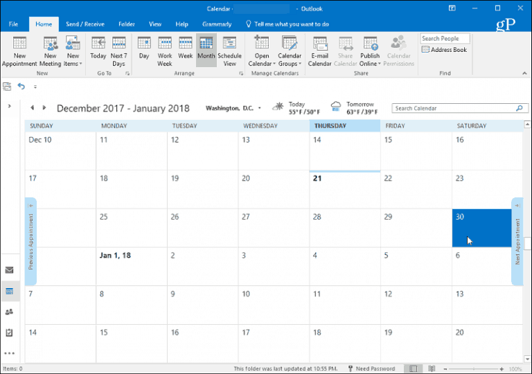 How to Create an Outlook Calendar Out of Office Entry
