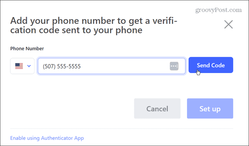 second form of authentication SMS