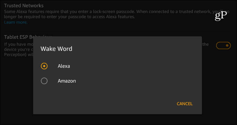 Change the Alexa Wake Word for Fire HD Tablet in Show Mode - 14