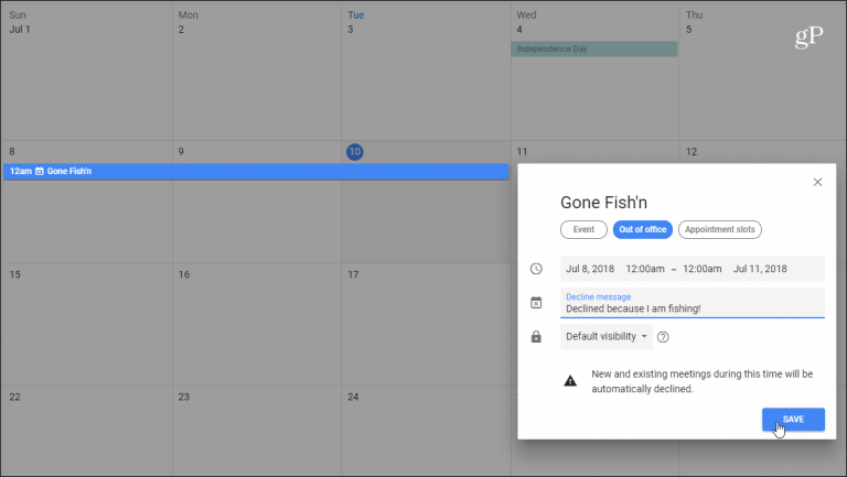 How to Use Out of Office Mode with Google Calendar