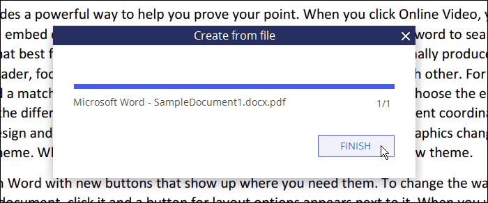 Create from file dialog box in PDFelement 6