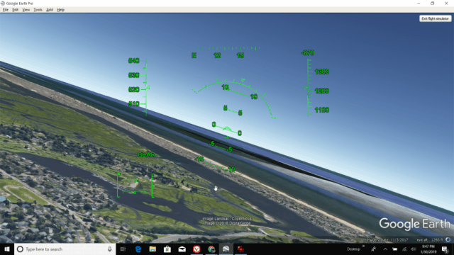 simulatore di volo di Google Earth