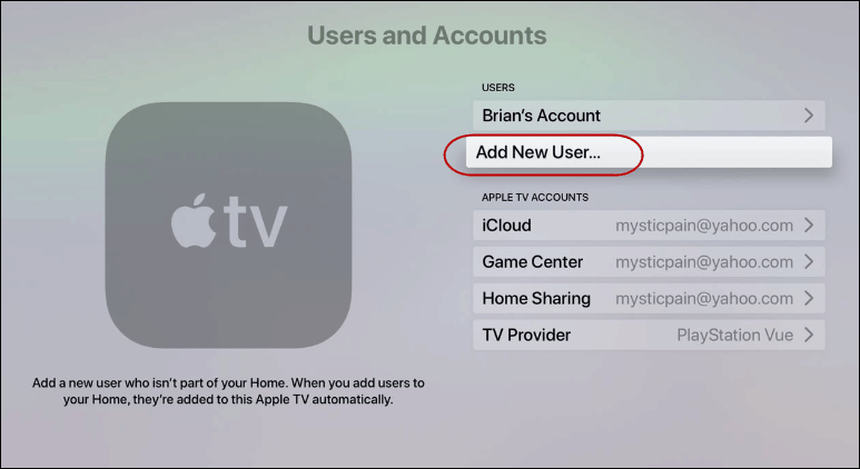 How to Add Users Switch on TV Running tvOS 13