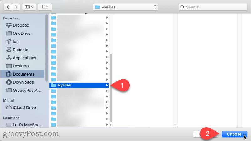 Select a default folder to open in Finder on your Mac