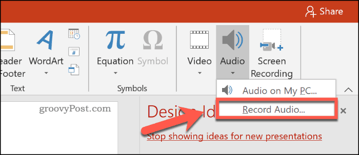 how to send a powerpoint presentation with audio