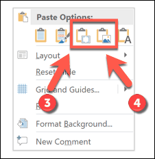 Additional paste options in PowerPoint