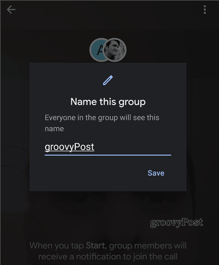 Google Duo group name