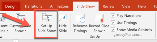 The Set Up Slide Show button in PowerPoint