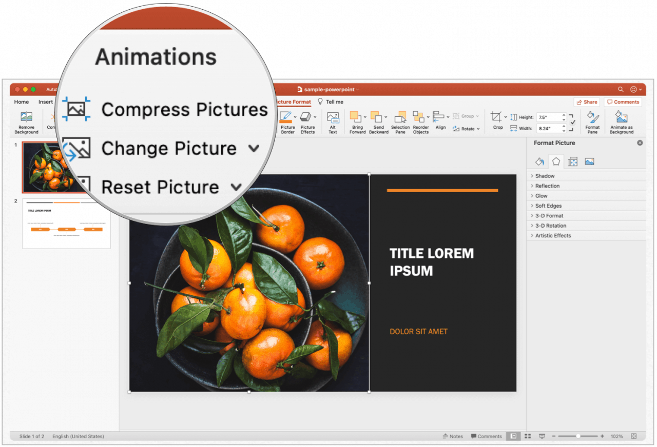 compress presentation file