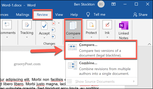 how-to-compare-two-documents-in-microsoft-word-youtube