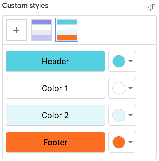 Alternating Color Custom Styles