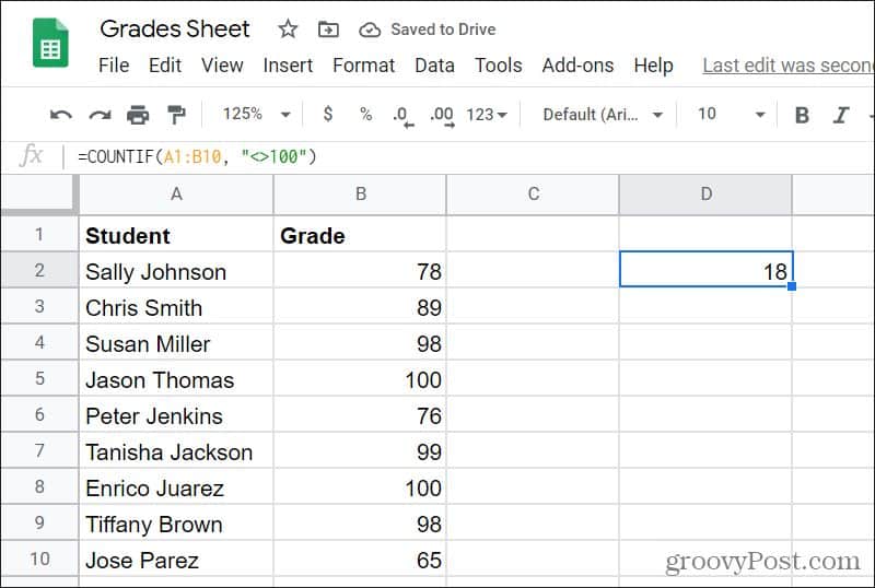 How to Use COUNTIF in Google Sheets - 95