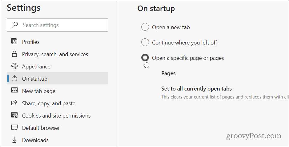 Make Microsoft Edge Open to Specific Web Pages on Startup - 6