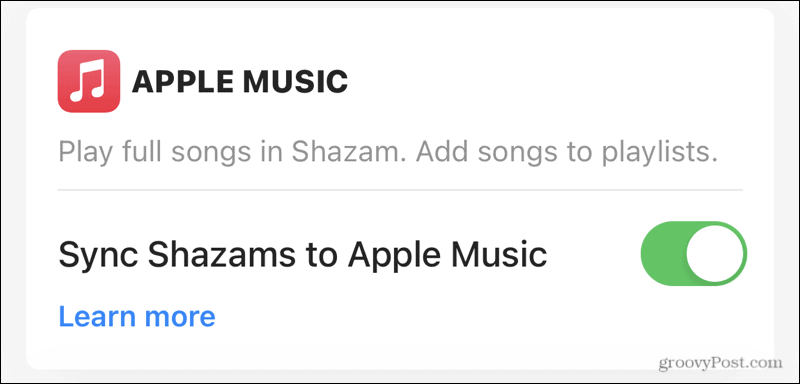Sync Apple Music with Shazam