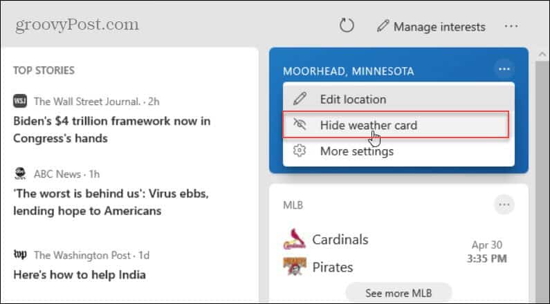 How to Manage Topics on the News and Interests Widget on Windows 10 - 3