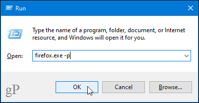 Open the Firefox Profile Manager