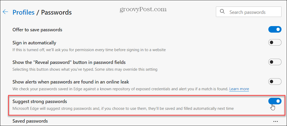 How to Make Microsoft Edge Suggest Strong Passwords - 10
