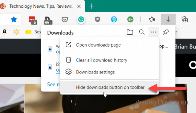 How to Make the Downloads Button Always Show on Microsoft Edge