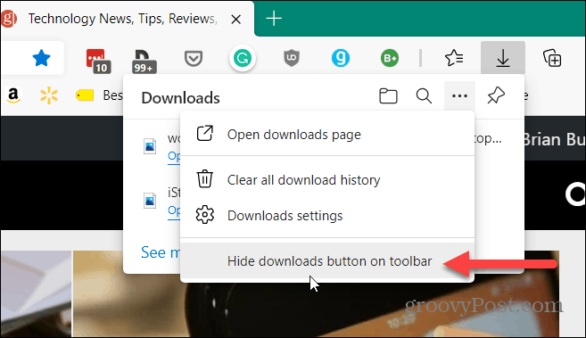 How to Make the Downloads Button Always Show on Microsoft Edge - 23
