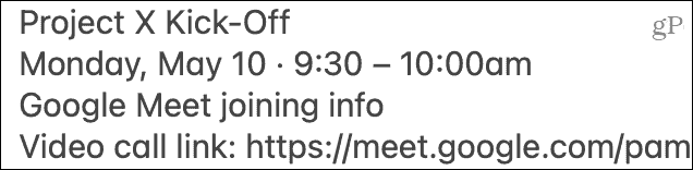 Paste Google Meet invite