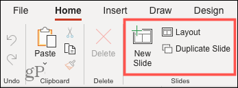 No Reuse Slides feature in PowerPoint on the web