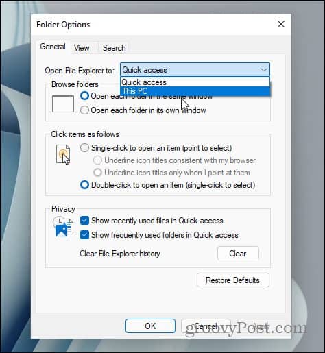 Make Windows 11 Open File Explorer to This PC Instead of Quick Access - 46