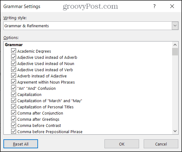 How to Adjust the Default Grammar Settings in Microsoft Word - 79