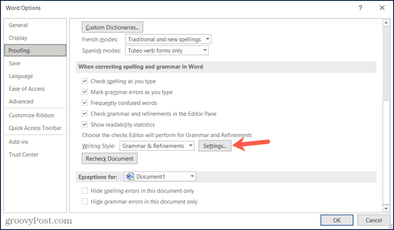 Check grammar, spelling, and more in Word - Microsoft Support