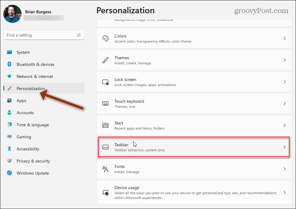 Personalization Taskbar Windows 11 Settings
