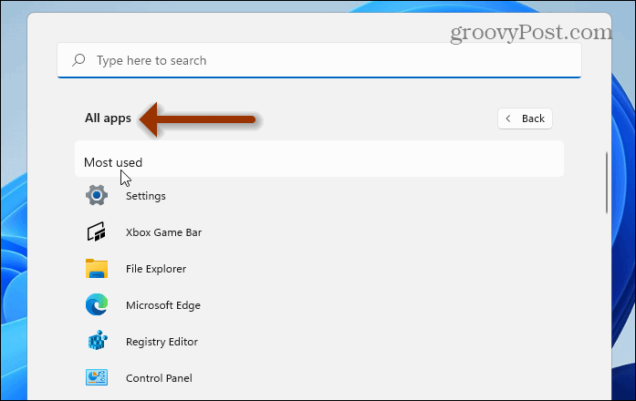 How to Show or Hide Most Used Apps on Windows 11 Start Menu - 6