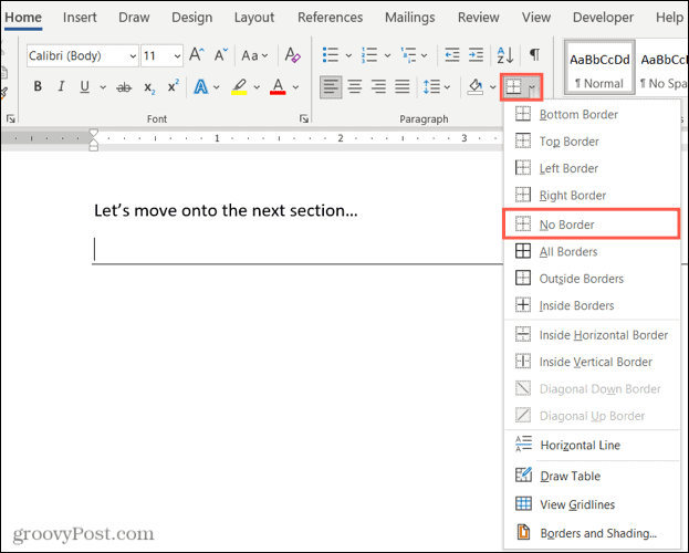 How to Remove a Horizontal Line in Microsoft Word - 89