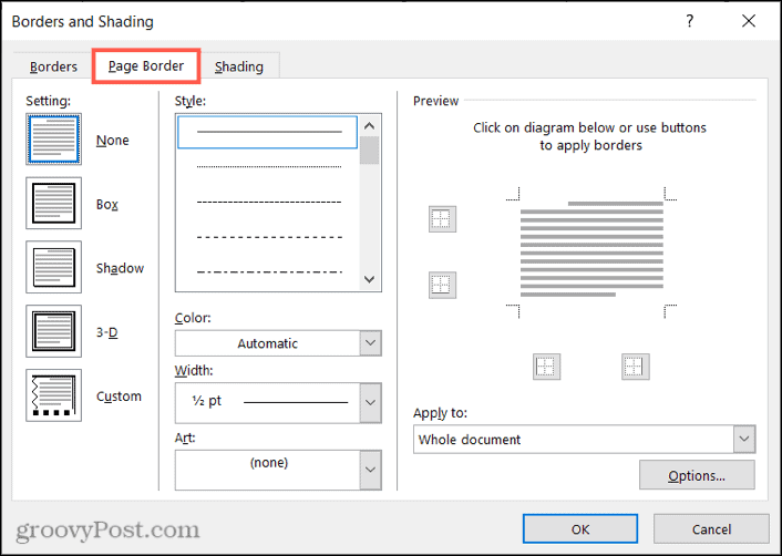 football page borders for microsoft word