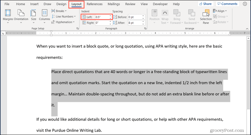How to Insert a Block Quote in Microsoft Word - 22