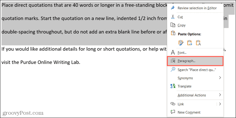 How to Insert a Block Quote in Microsoft Word - 61