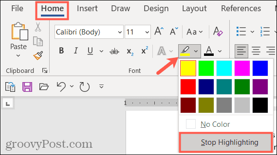 How to Apply  Remove  and Find Highlighted Text in Word - 17