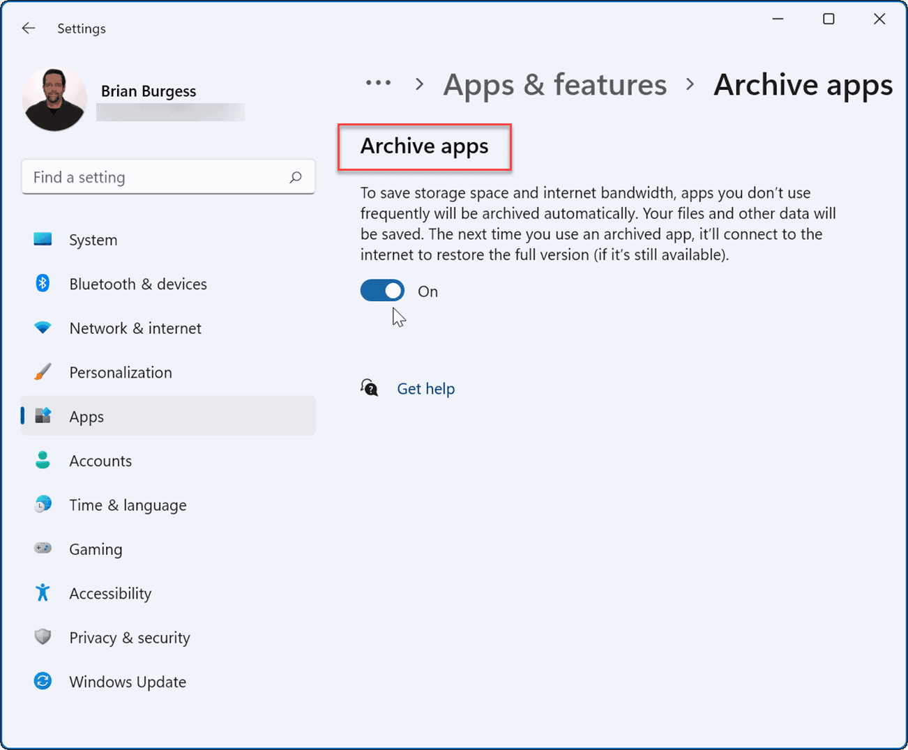 How to Enable Archive Apps on Windows 11 - 77