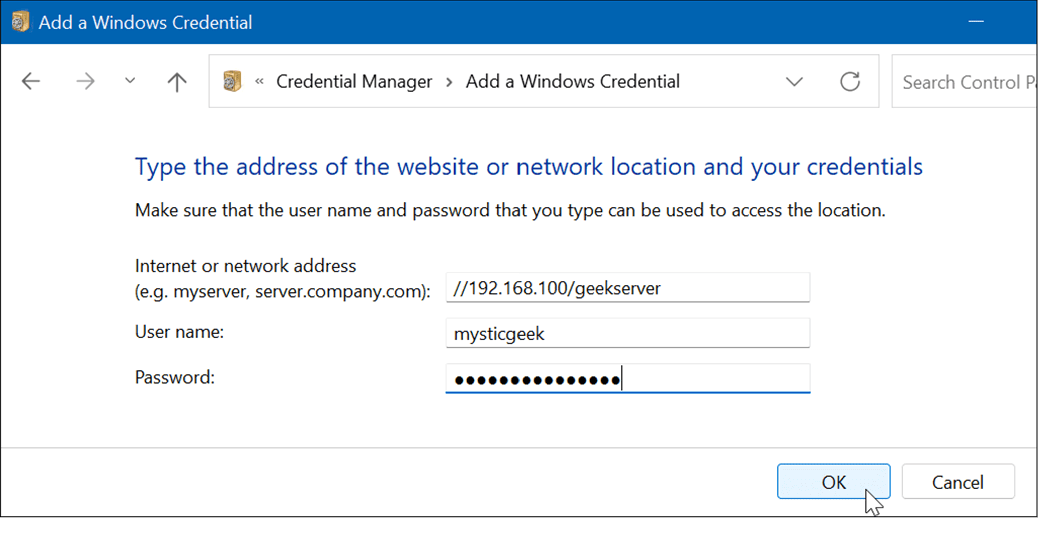 How to Use Credential Manager on Windows 11 - 9