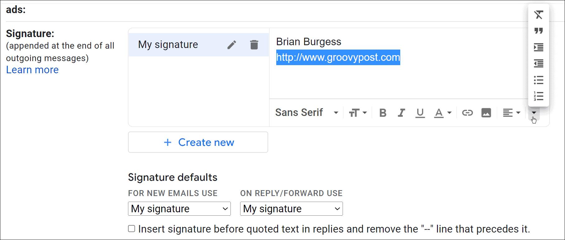 How to Change Signature in Gmail - 12
