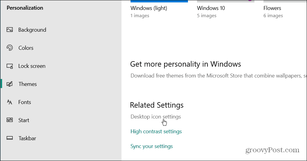 desktop icon settings windows 10