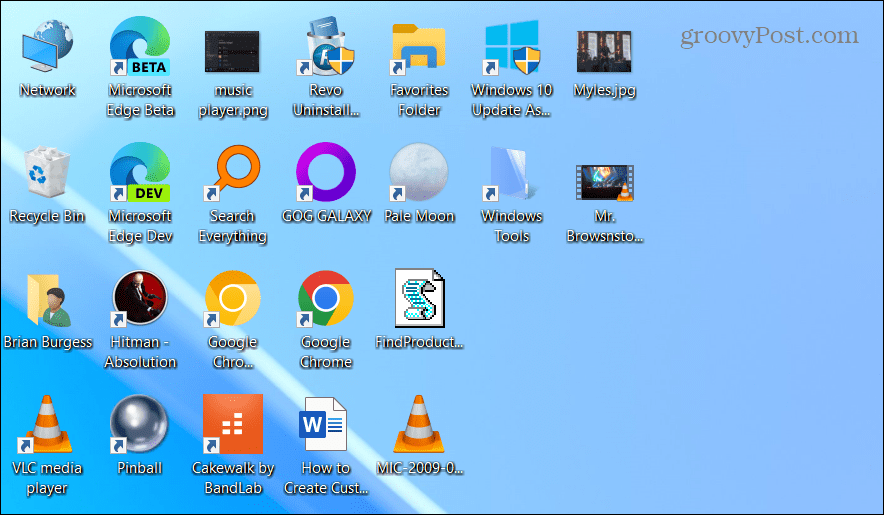 Desktop icons displaying on windows 10