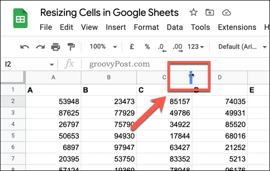 How to Change Cell Size in Google Sheets - 6