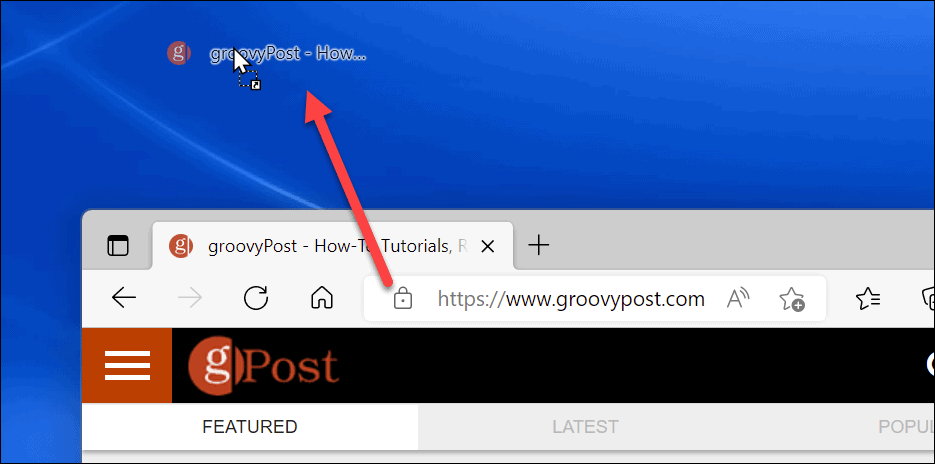 create shortcut to website