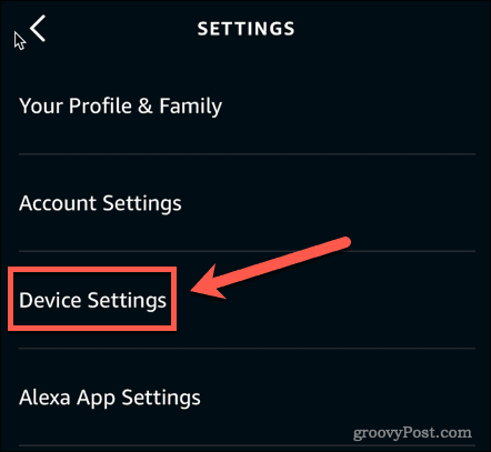 alexa device settings