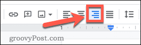Aligning text in Google Docs
