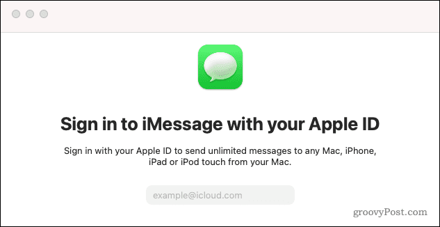 sign in to messages mac