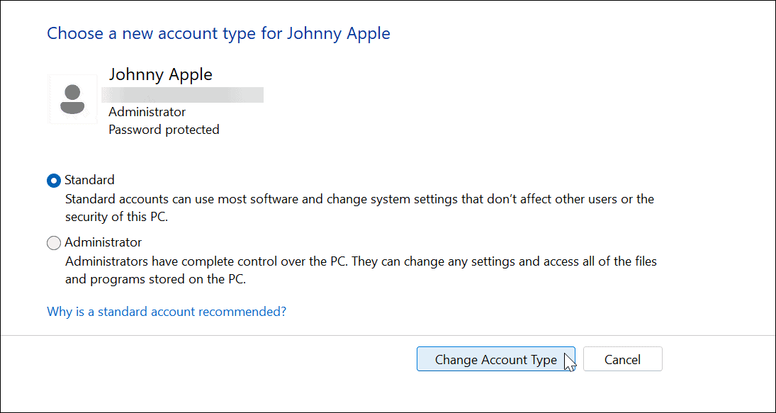 How to Change Account Type on Windows 11 - 12